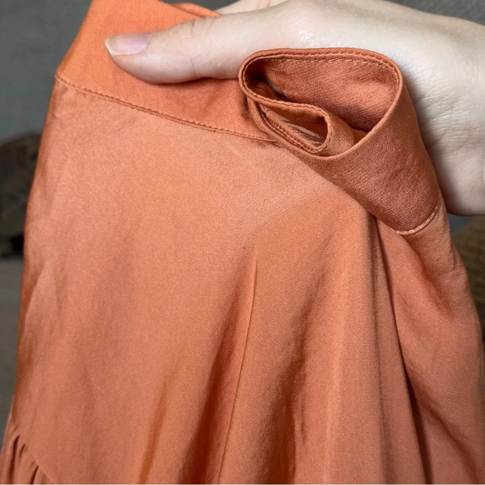Free People Orange Long-Sleeve Ruched Waist Top - Picture 10 of 10